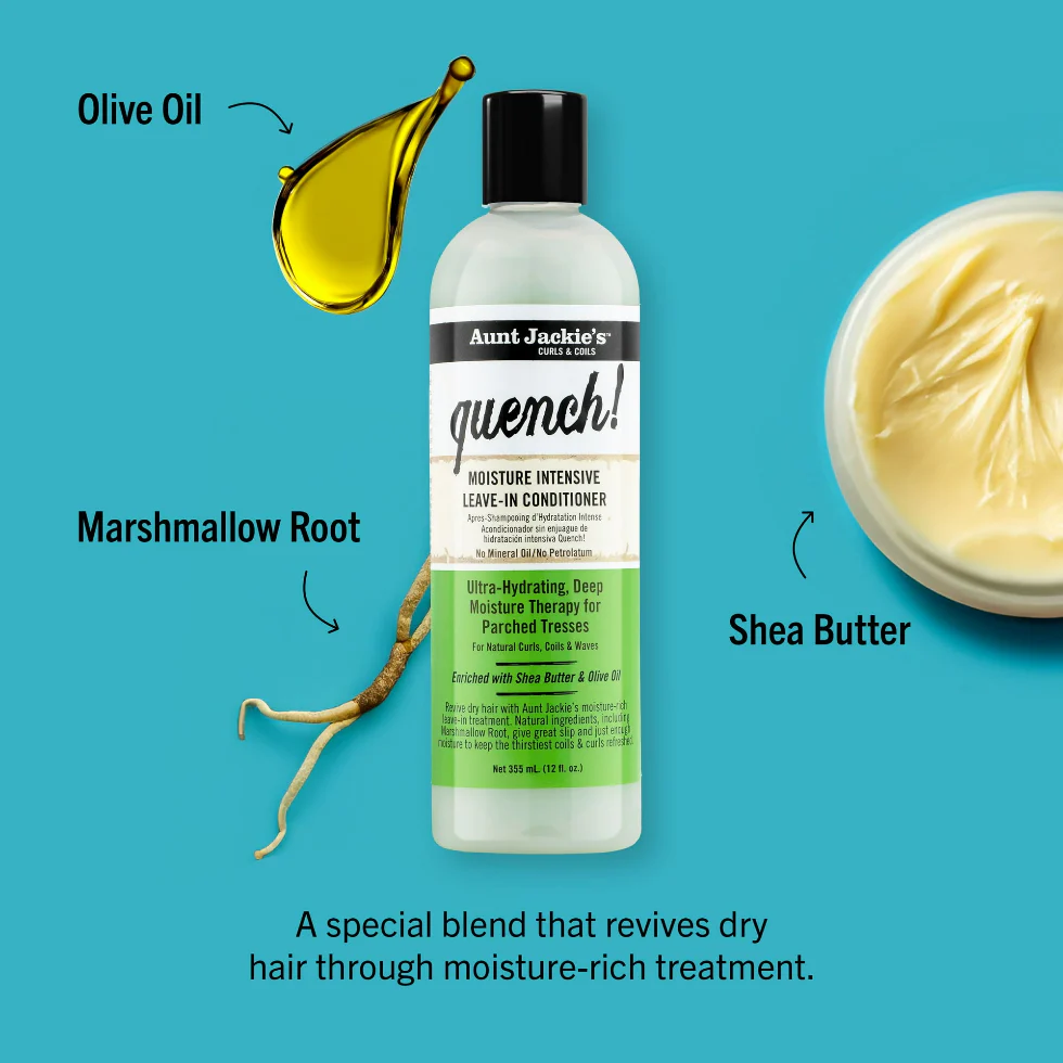 Aunt Jackie’s Quench Leave-In Conditioner 12oz | Moisture Intensive Hair Cream - Image 2