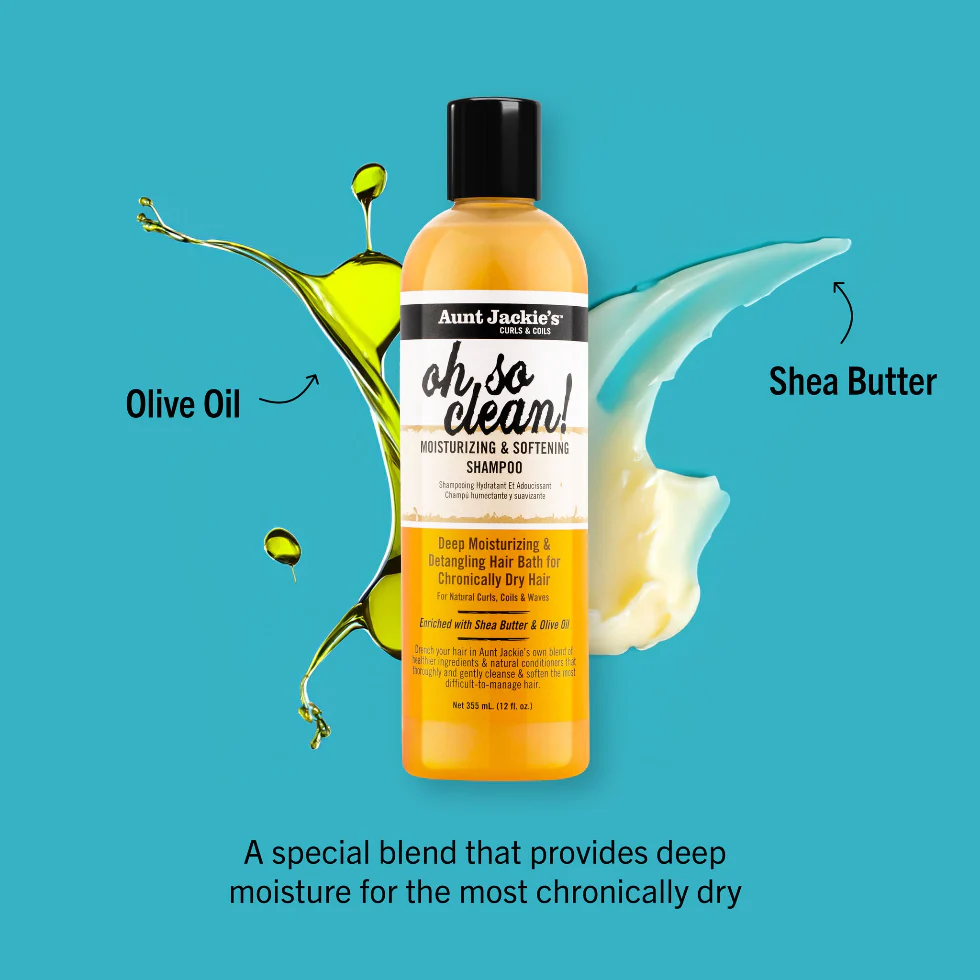 Aunt Jackie’s Oh So Clean Shampoo 12oz | Moisturizing Curls & Coils Cleanser - Image 2