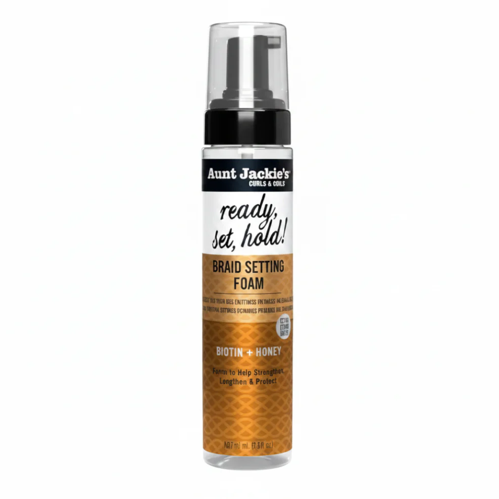 Aunt Jackie’s Ready Set Hold Braid Foam 8.5oz | Extra Firm Hold Mousse