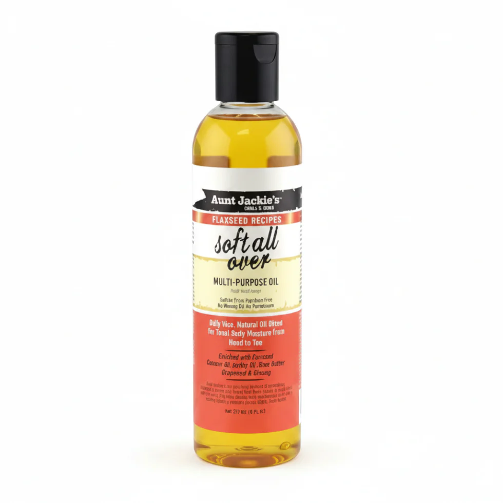 Aunt Jackie’s Soft All Over Multi-Purpose Oil 8oz | Hair & Skin Oil Therapy