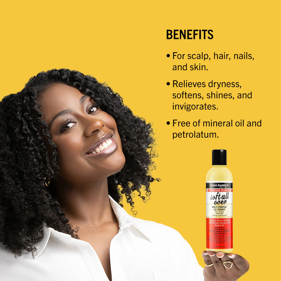 Aunt Jackie’s Soft All Over Multi-Purpose Oil 8oz | Hair & Skin Oil Therapy - Image 2