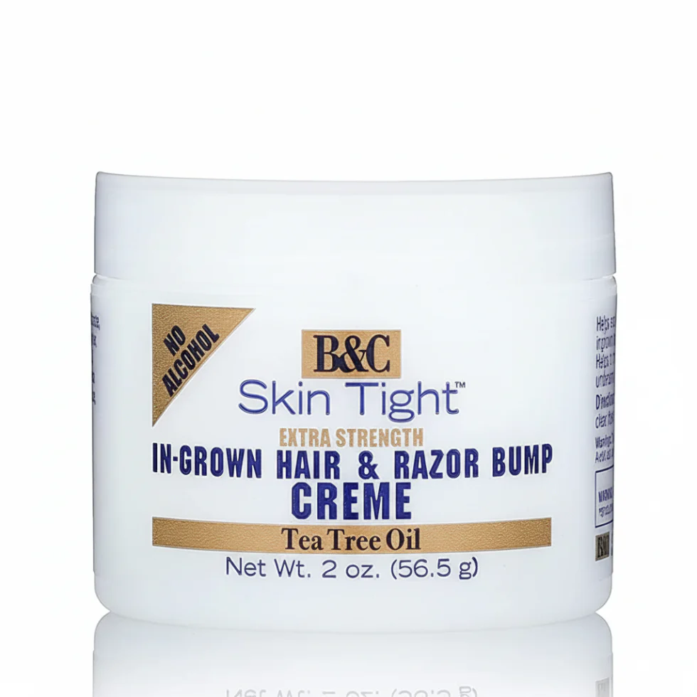 B&C Skin Tight Ingrown Hair Cream 2oz | Razor Bump Treatment with Tea Tree Oil