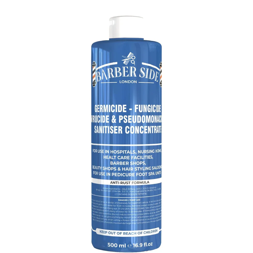Barber Side Germicide Turquoise 500ml | Disinfectant Salon Tool Solution