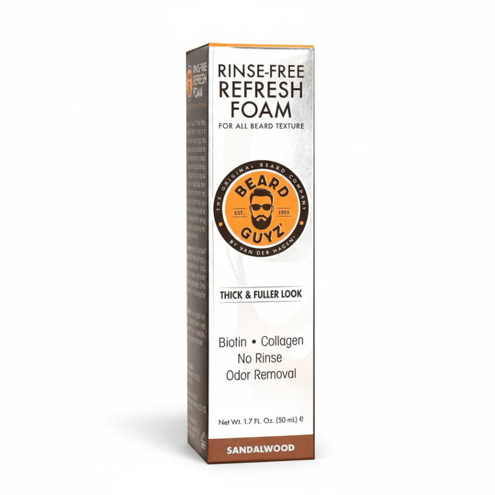 Beard Guyz Rinse-Free Refresh Foam 1.7oz | Waterless Beard Cleanser & Freshener