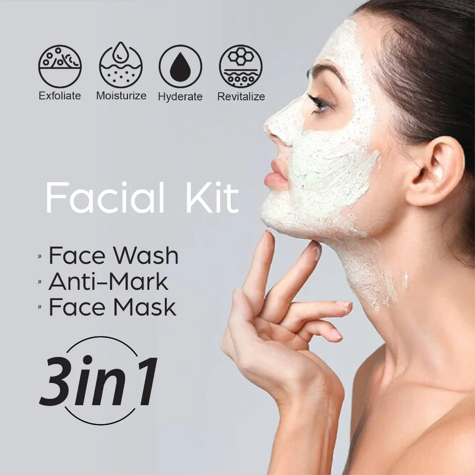 Beauty Clinic Facial Scrub 3-in-1 500ml | Face Wash Anti-Aging Face Mask Care - Image 3