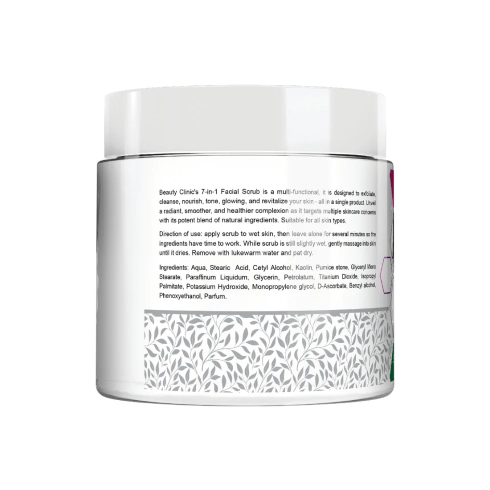Beauty Clinic Silky White Facial Scrub 500ml | 5-in-1 Moisturizing Face Care - Image 2