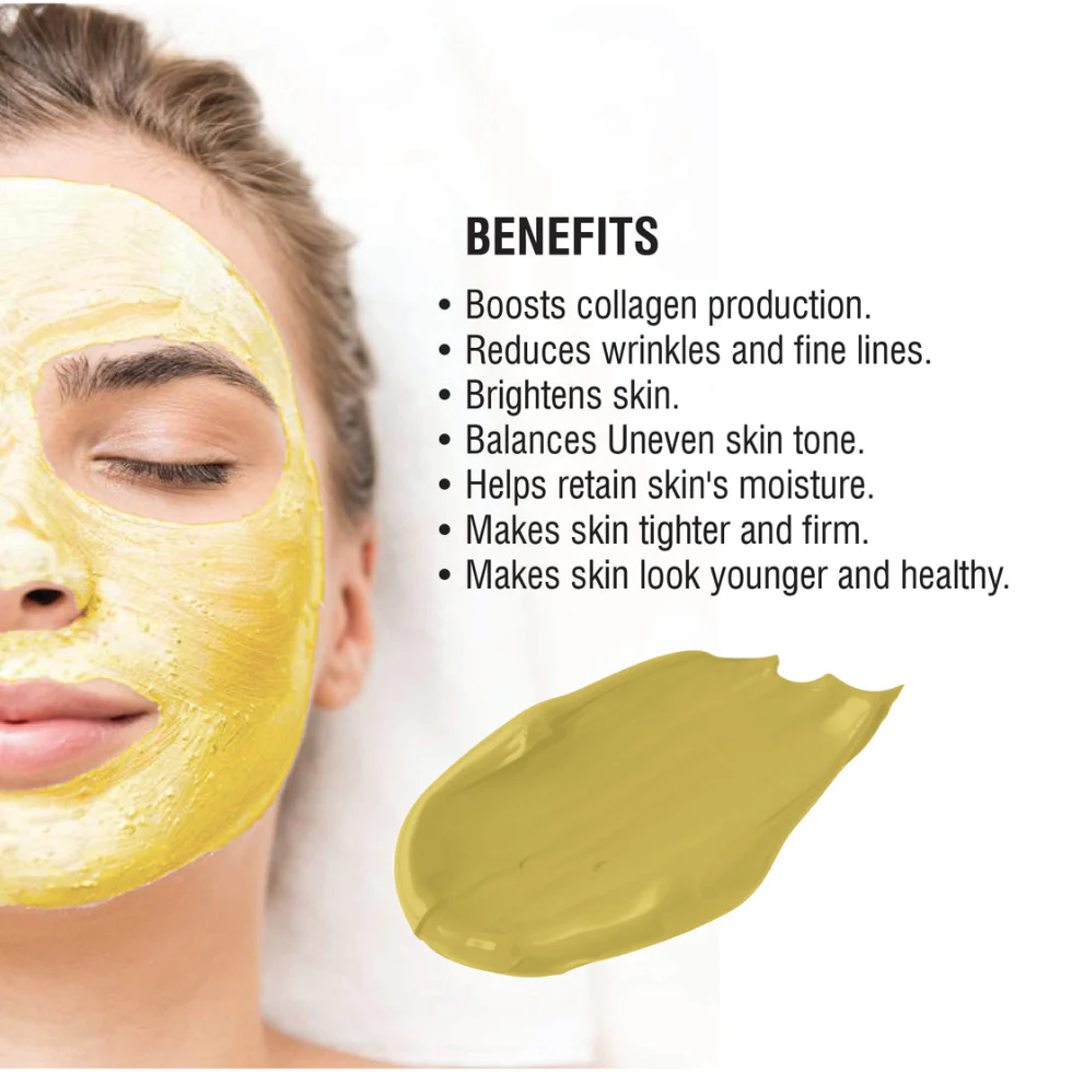 Beauty Clinic Gold Mud Mask 500ml | Luxury Detox Glow Facial Mask Treatment - Image 2