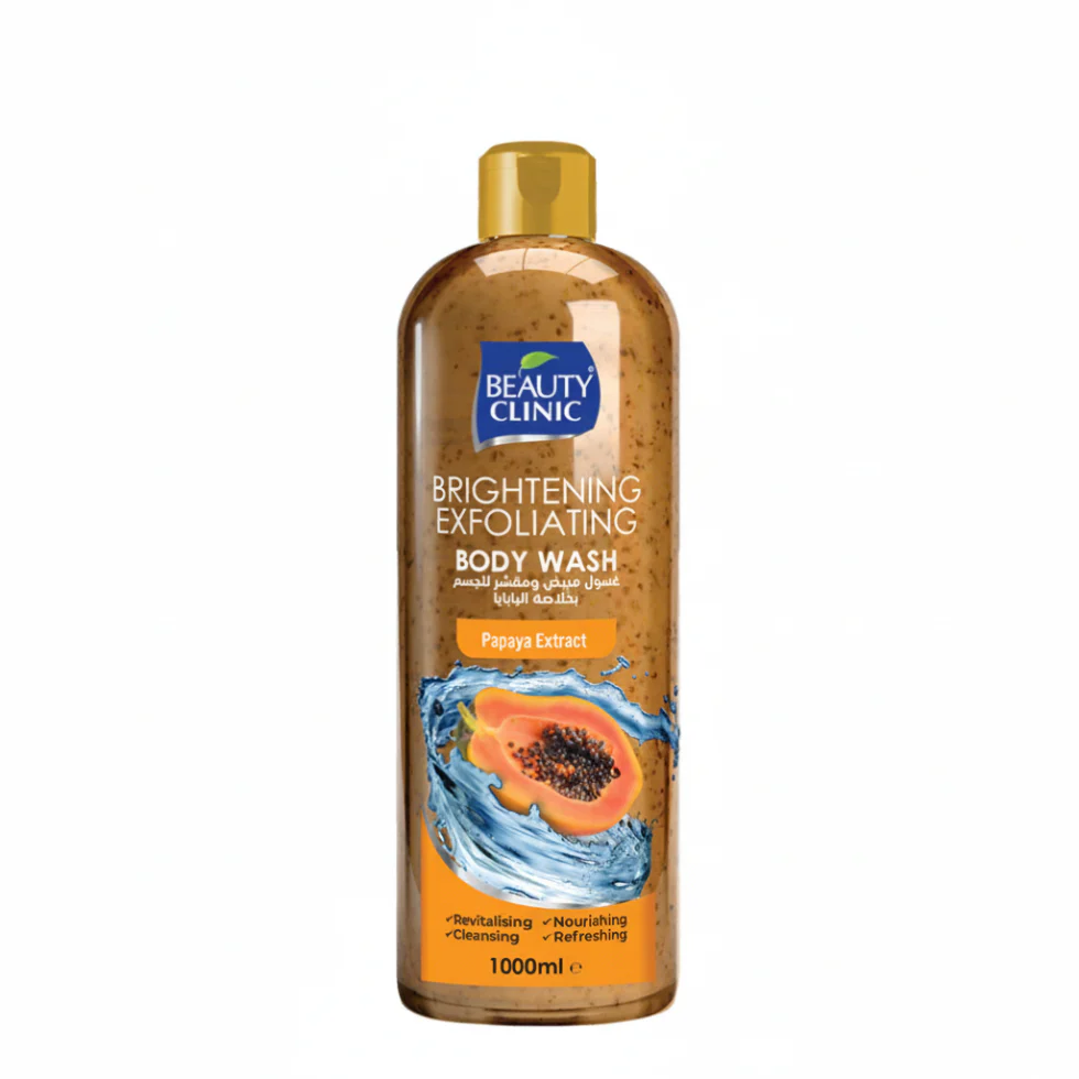 Beauty Clinic Papaya Body Wash 1000ml | Brightening Exfoliating Cleanser