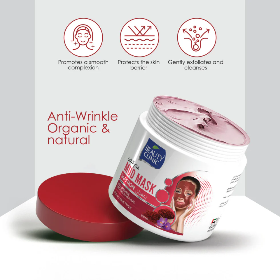 Beauty Clinic Mud Mask Saffron 500ml | Brightening Anti-Aging Clay Face Mask - Image 2