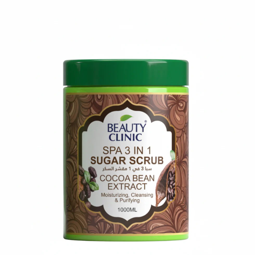 Beauty Clinic Spa 3-in-1 Sugar Scrub 1000ml | Cocoa Bean Exfoliating Body Scrub