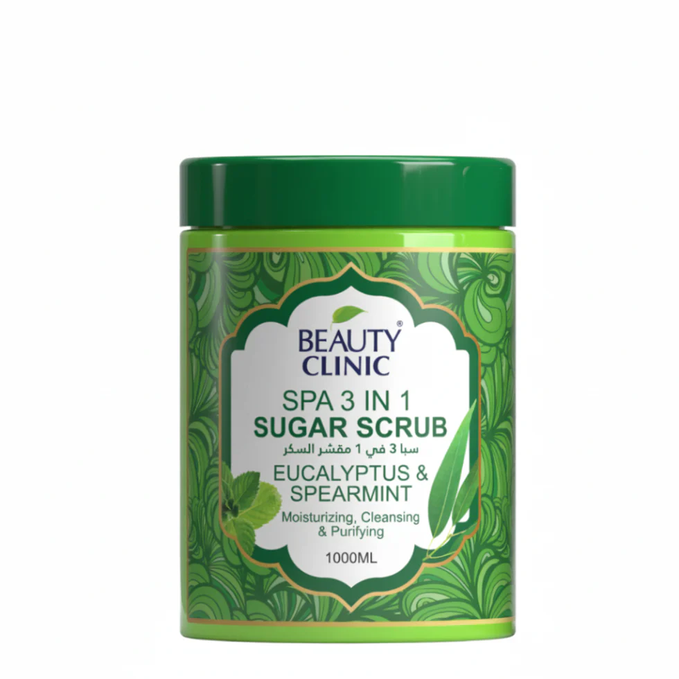 Beauty Clinic Spa 3-in-1 Sugar Scrub 1000ml | Eucalyptus Spearmint Exfoliating Scrub