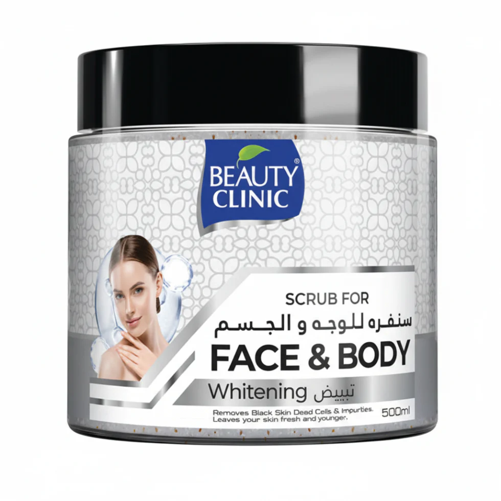 Beauty Clinic Whitening Face & Body Scrub 500ml | Bright Glow Exfoliating Scrub