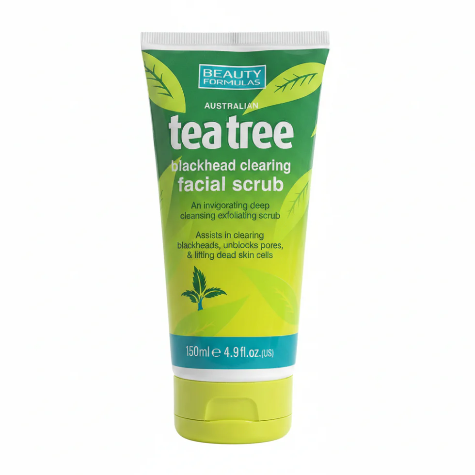 Beauty Formulas Tea Tree Blackhead Clearing Facial Scrub 150ml | Deep Clean Exfoliator