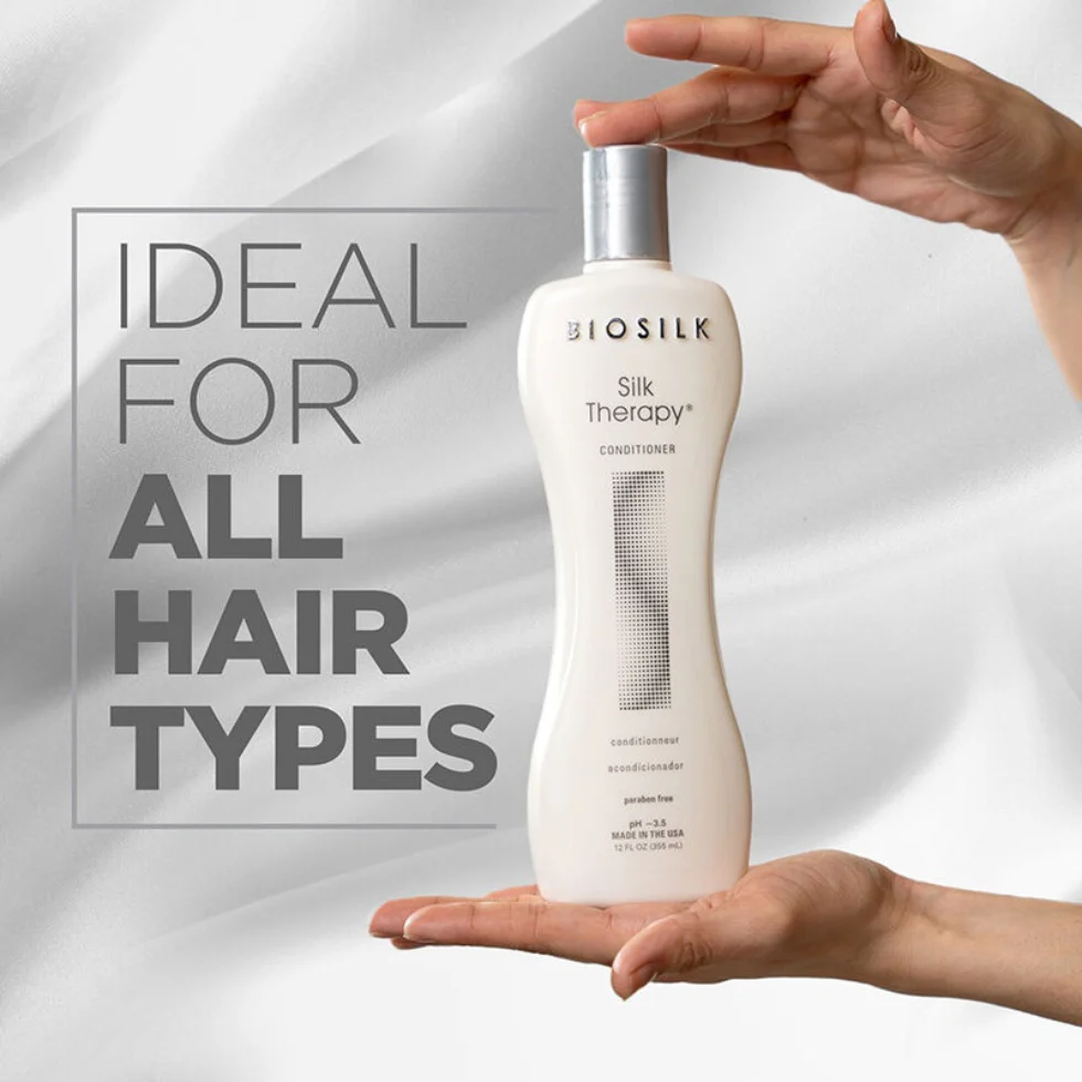 BioSilk Silk Therapy Conditioner 335ml | Shine Detangle Heat Protection Hair Care - Image 2