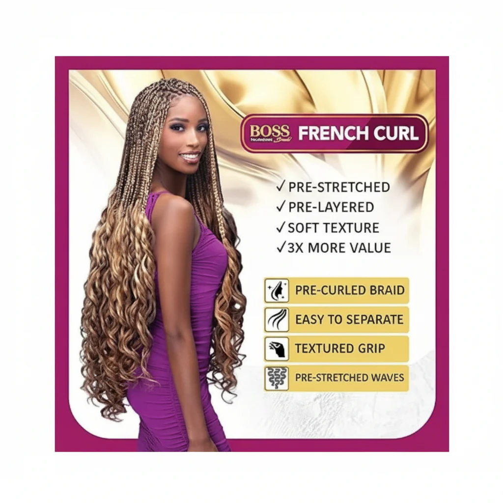 Bobbi Boss Box Braid 2X Value Pack 24" - FRENCH CURL 24" - Image 2
