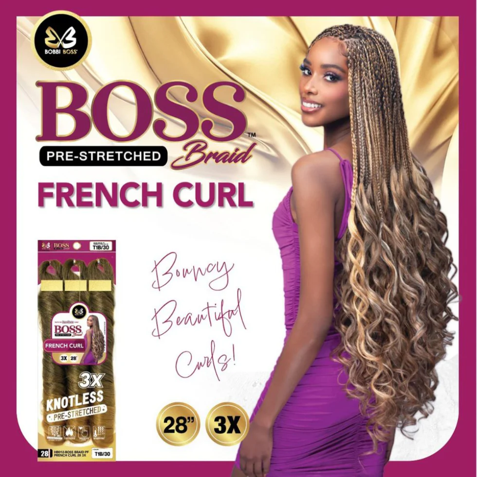 Bobbi Boss Box Braid 3X Value Pack 28" French Curl 24" | Braiding Hair