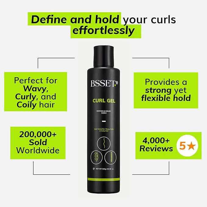 Bset Curl Gel 300ml | Define & Hold Curls Wavy, Curly & Coily Hair - Image 3