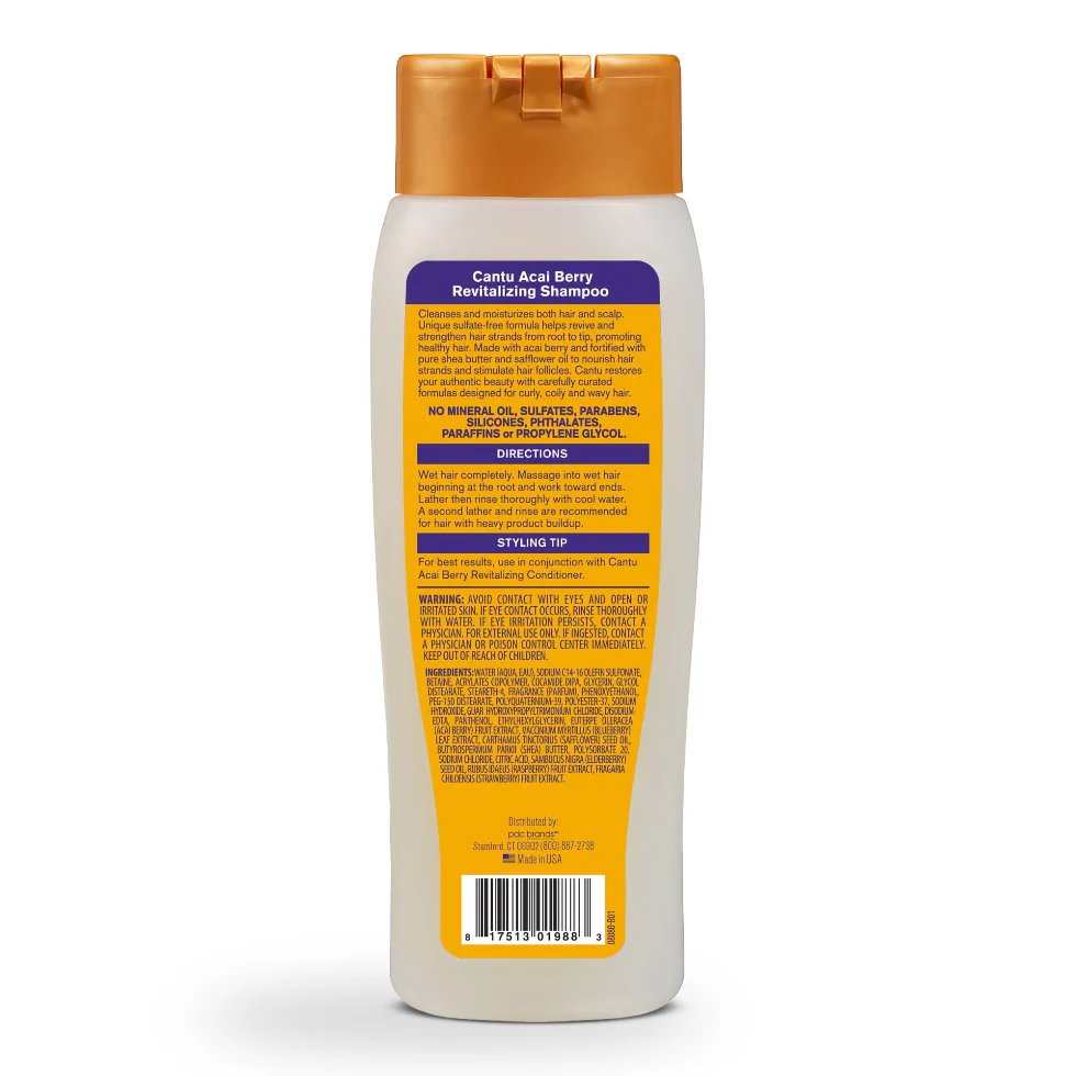 Cantu Acai Berry Sulfate-Free Shampoo 400ml | Strengthen & Moisturize Hair - Image 2