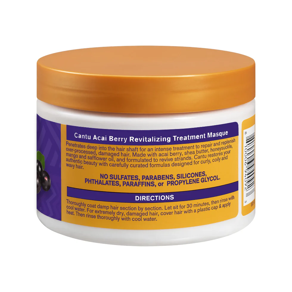 Cantu Acai Berry Revitalizing Masque 340g | Repair & Hydrate Damaged Hair - Image 2