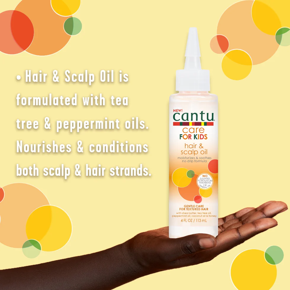 Cantu Care for Kids Hair & Scalp Oil 4oz | Moisturize & Nourish Curls - Image 2