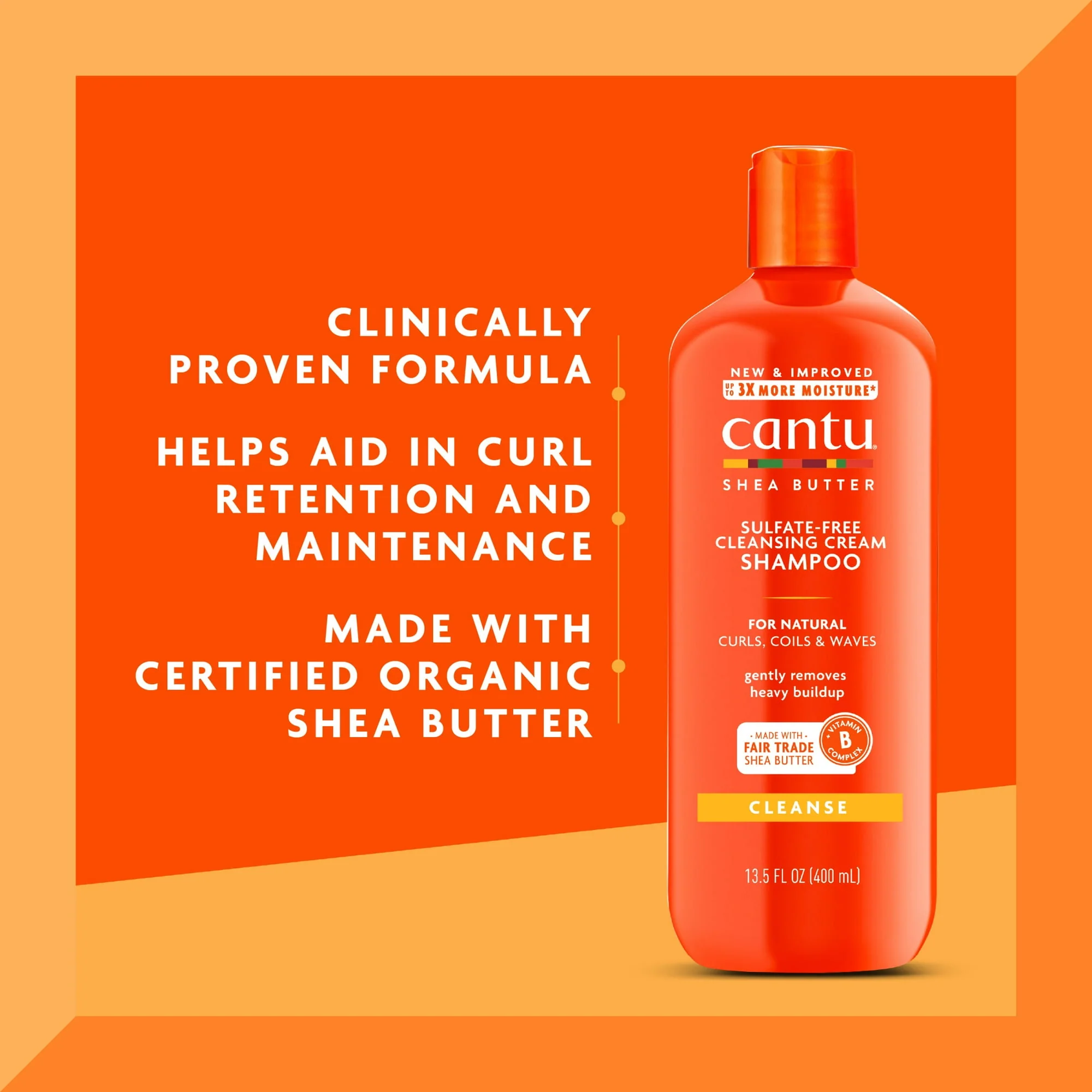 Cantu Shea Butter Sulfate-Free Cleansing Cream Shampoo 13.5oz & 25oz | Wash Day Essential - Image 7
