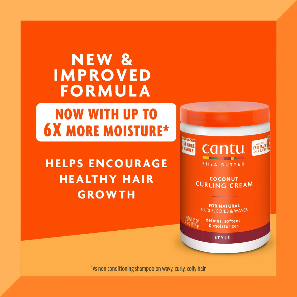 Cantu Coconut Curling Cream 25oz | Define & Moisturize Curls - Image 3