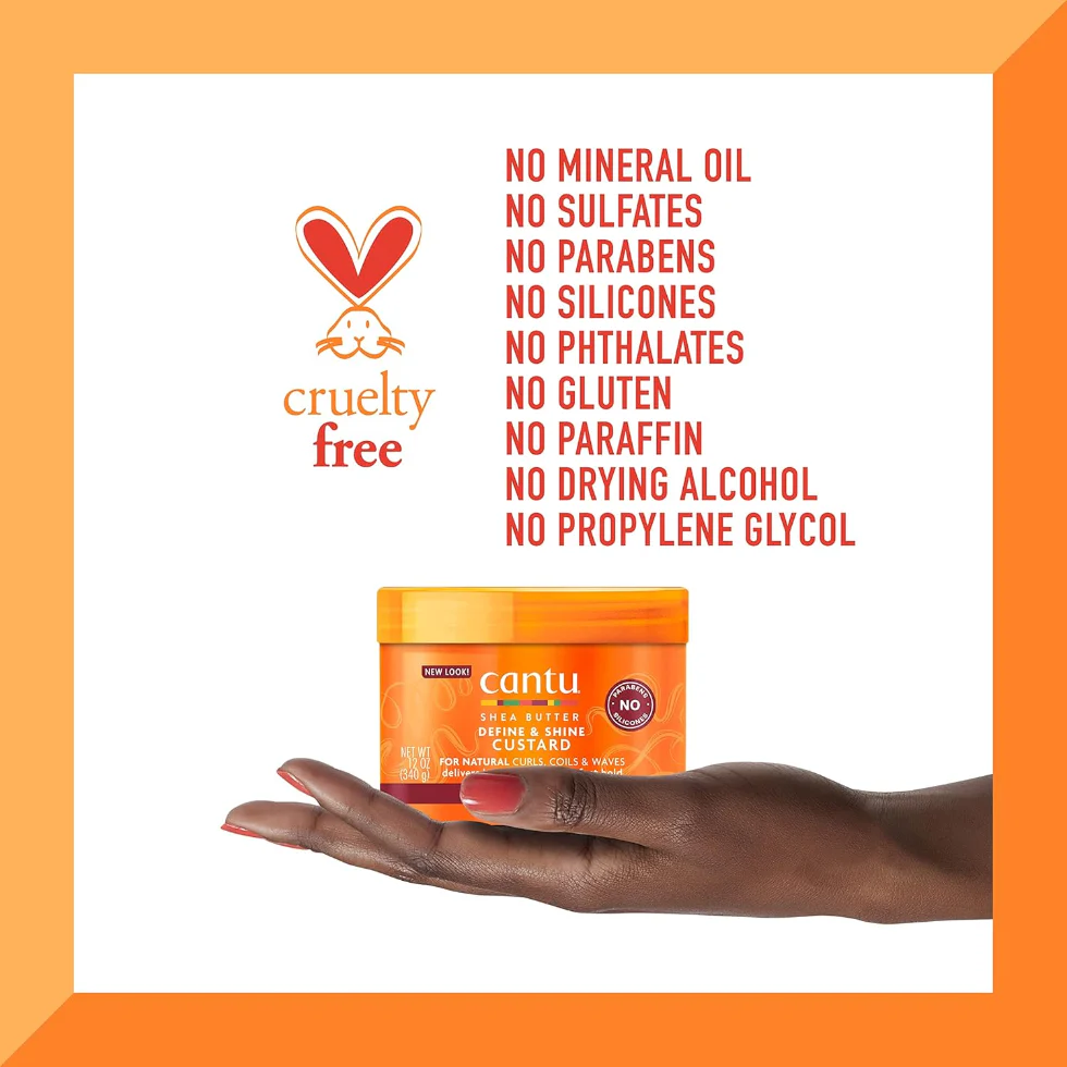 Cantu Define & Shine Custard 12oz | 48H Curl Hold & Definition - Image 5