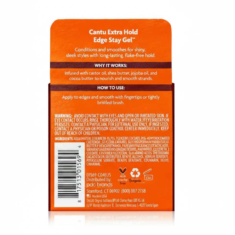 Cantu Extra Hold Edge Stay Gel 64g | Sleek Long-Lasting Hold - Image 2