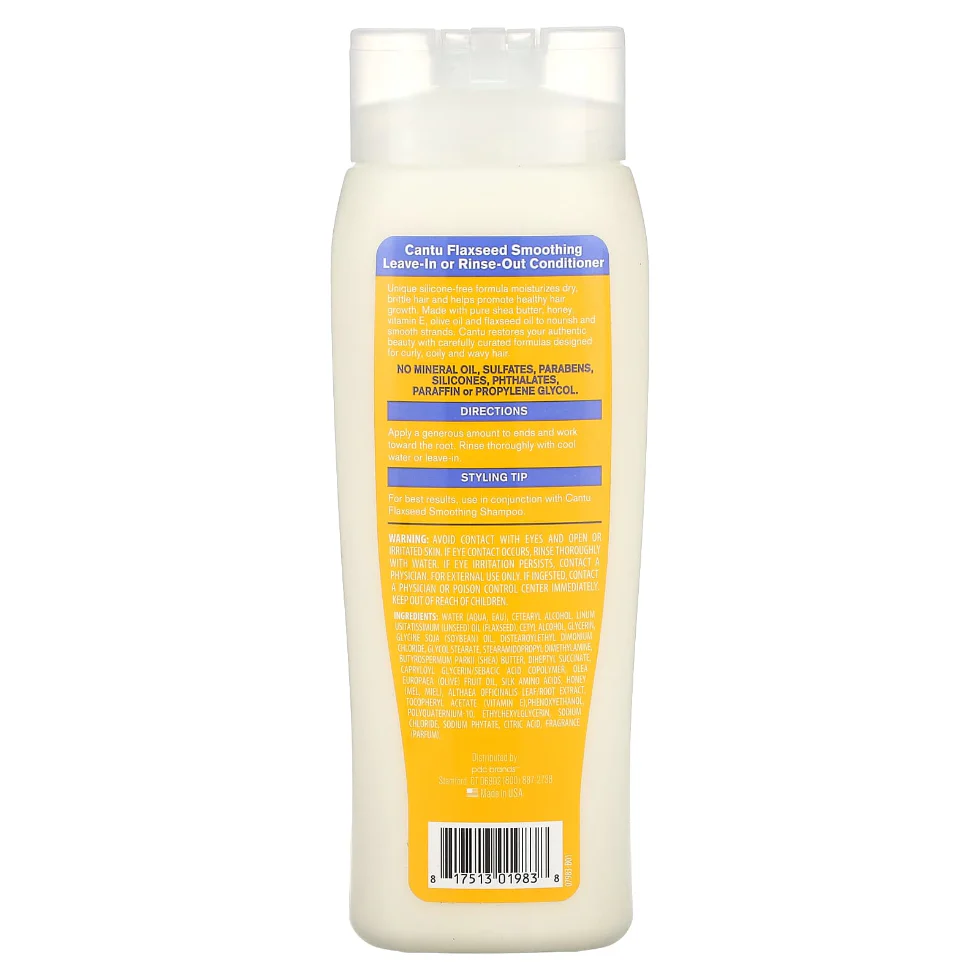 Cantu Flaxseed Conditioner 13.5oz | Leave-In or Rinse-Out Hydration - Image 2