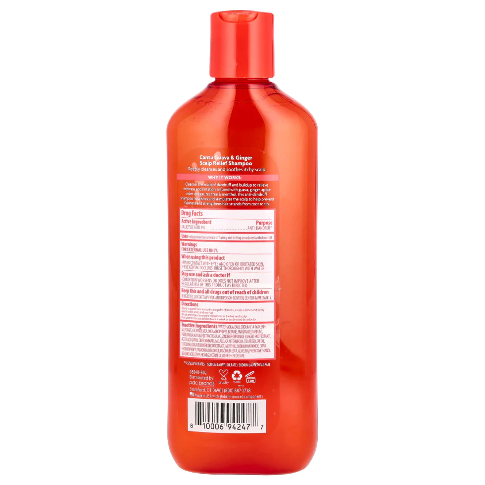 Cantu Guava Scalp Relief Shampoo 13.5oz | Anti-Dandruff & Itch Control - Image 2