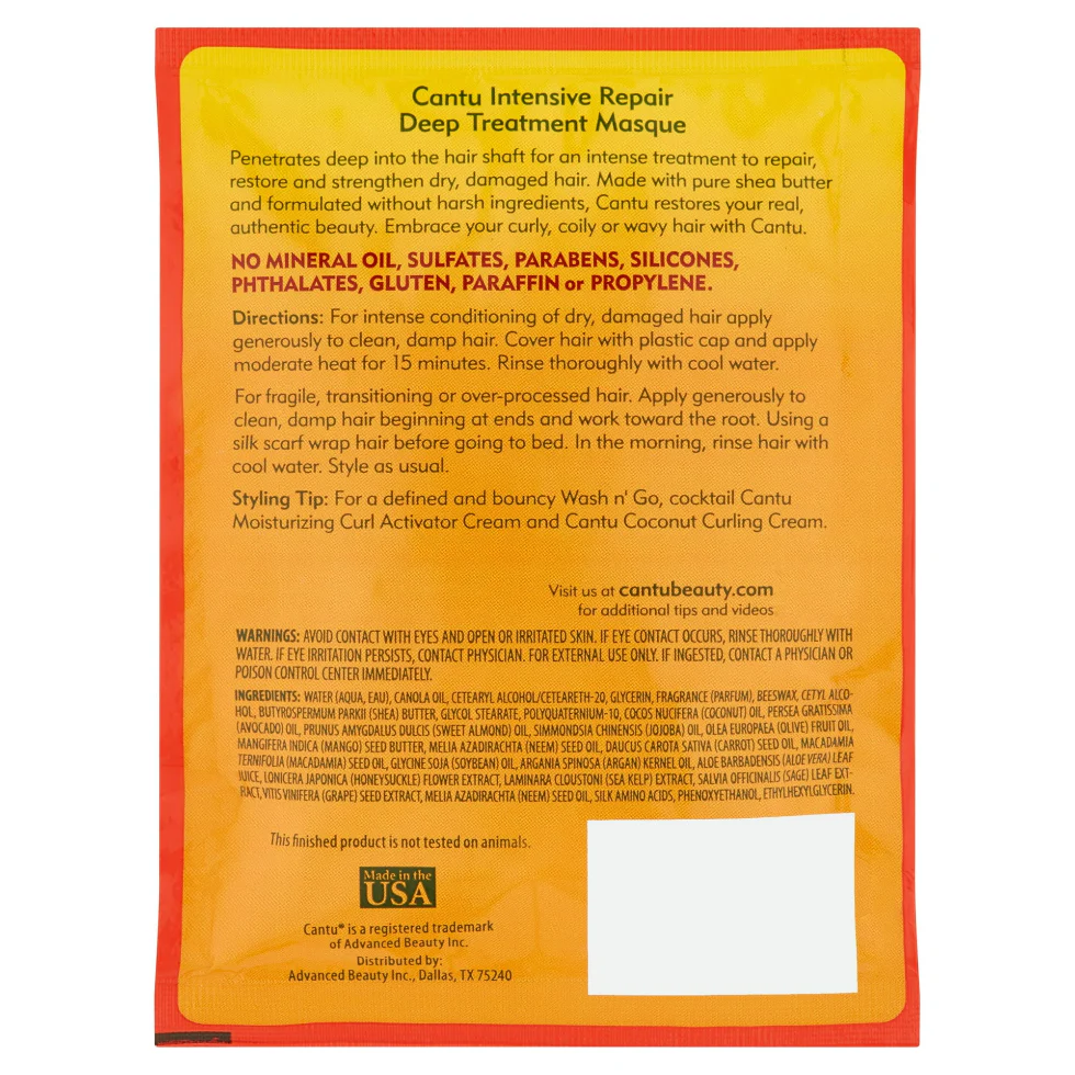 Cantu Intensive Repair Masque 1.5oz | Restore Damaged Hair - Image 2