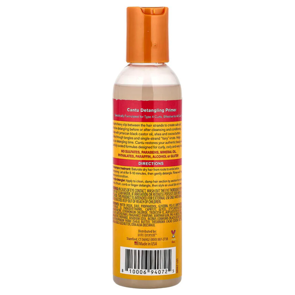 Cantu Jamaican Black Castor Oil Detangling Primer 6oz | Super Slip Curls - Image 2