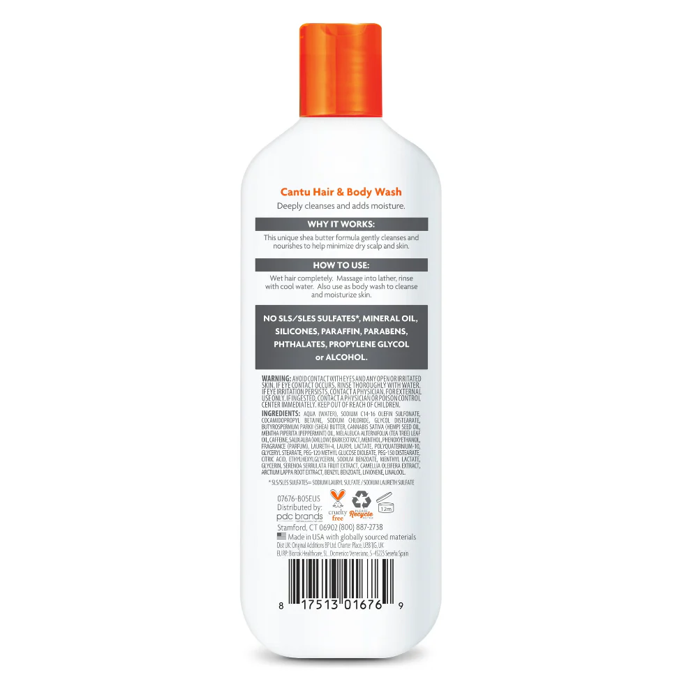 Cantu For Men Hair & Body Wash 2-in-1 13.5oz | Shea Butter & Tea Tree - Image 2