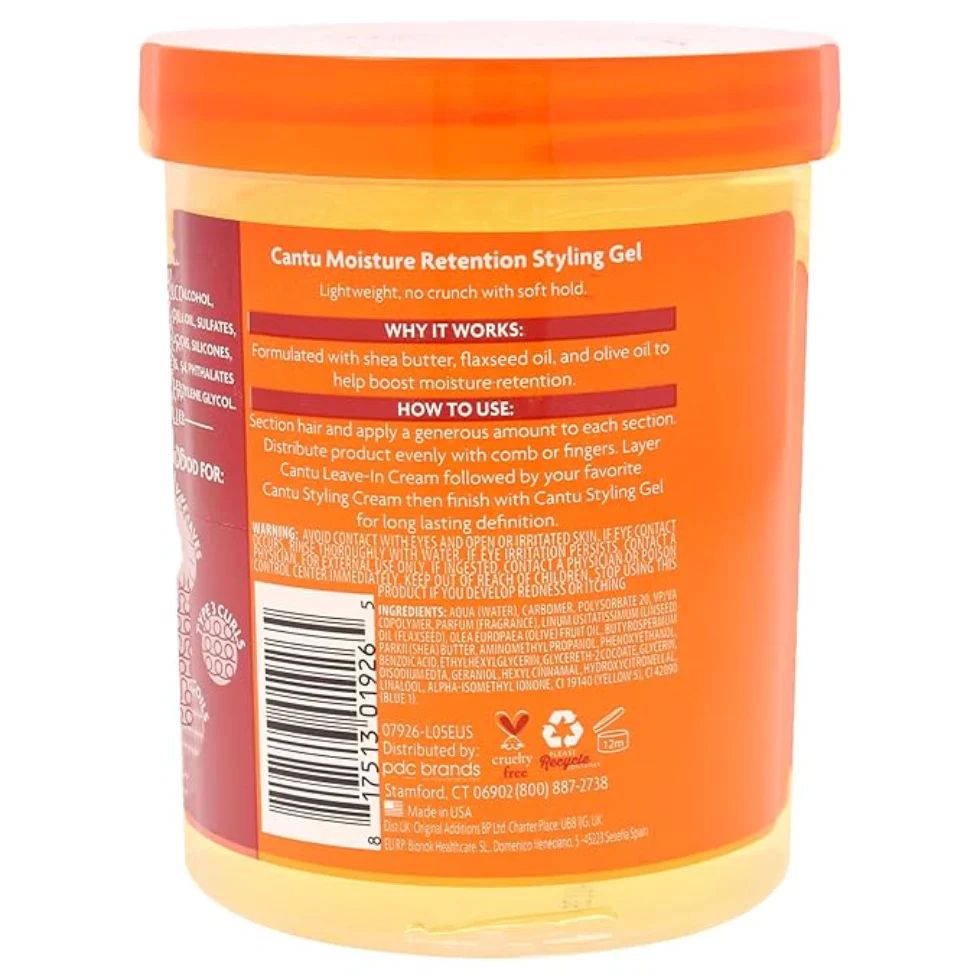 Cantu Moisture Retention Gel 18.5oz | Flaxseed & Olive Oil Styling Gel - Image 2