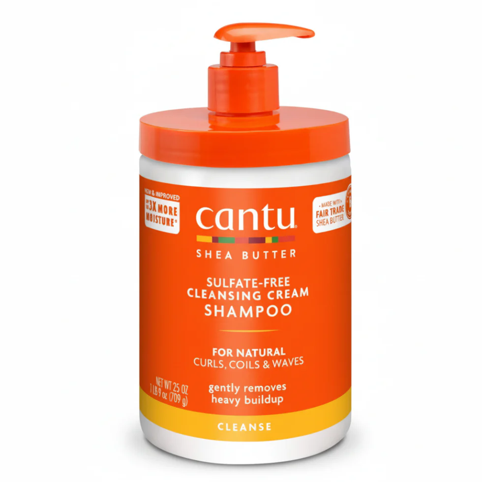 Cantu Shea Butter Sulfate-Free Cleansing Cream Shampoo 13.5oz & 25oz | Wash Day Essential