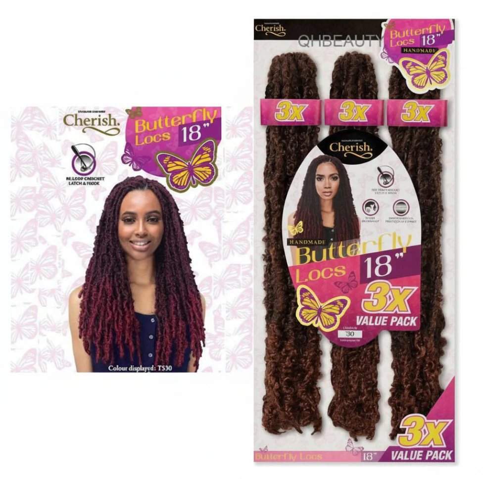 Cherish Pre-Looped Butterfly Locs 18 Inch | Lightweight Crochet Hair
