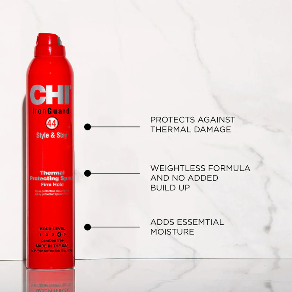 CHI 44 Iron Guard Thermal Protection Spray 10oz | Heat Defense Firm Hold Hair - Image 2