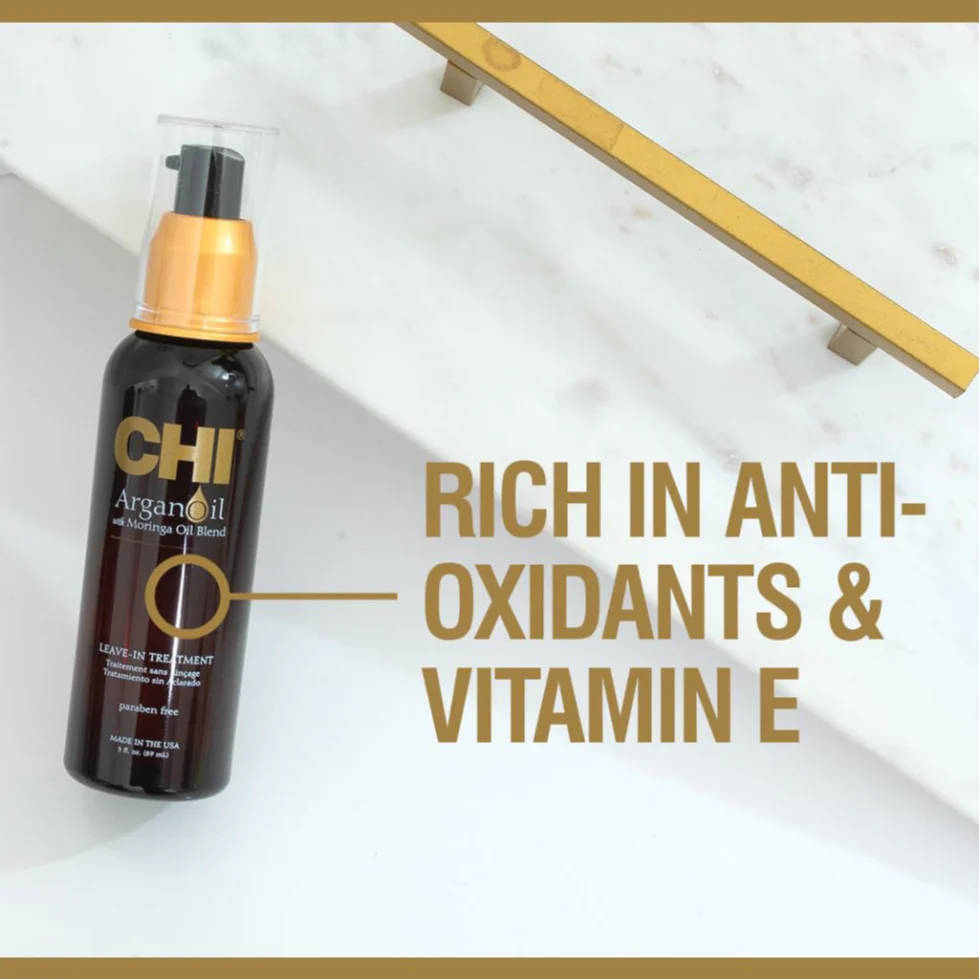 CHI Argan Oil Leave-In Treatment 3oz | Repair & Moisturize Damaged Hair - Image 3