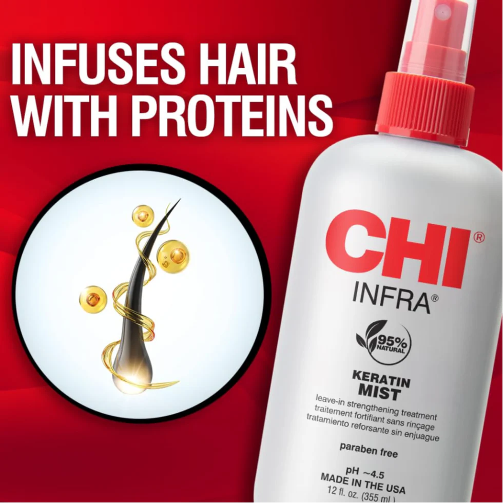 CHI Keratin Mist 12oz | Strengthening Hair Spray Softness Protection Care - Image 3