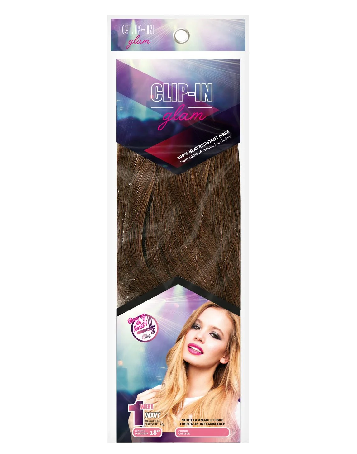 Glam Synthetic Extension 22 inches - 1 Weft Wavy - Image 2