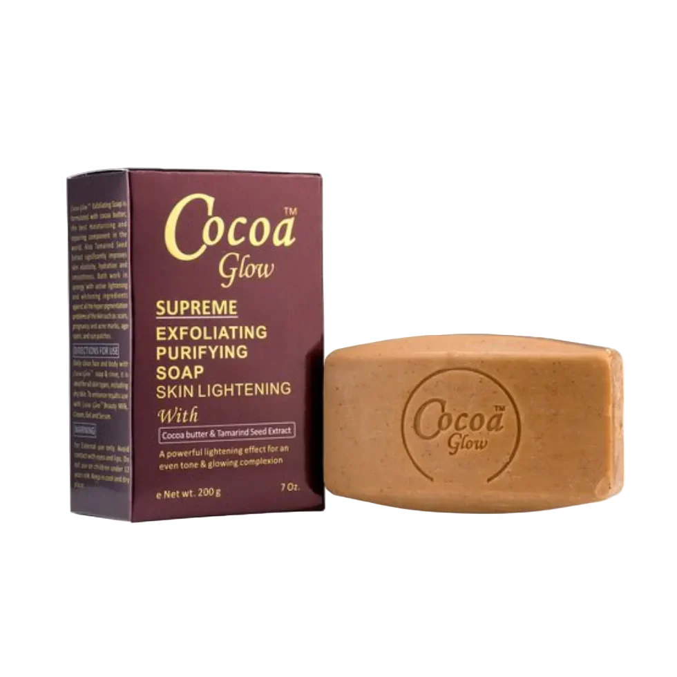 Cocoa Glow Supreme Exfoliating Soap 200g | Brightening Deep Clean Bar