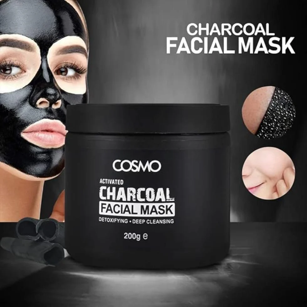 Cosmo Activated Charcoal Face Mask 200g | Deep Pore Cleansing & Blackhead Removal - Image 2