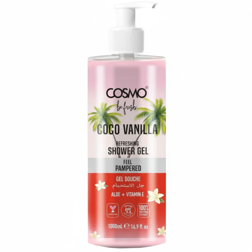 Cosmo Coco Vanilla Shower Gel 1000ml | Aloe Vera & Vitamin E Deep Moisture