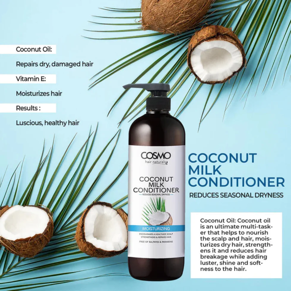Cosmo Coconut Milk Conditioner 1000ml | Deep Hydration & Nourishing Care - Image 2