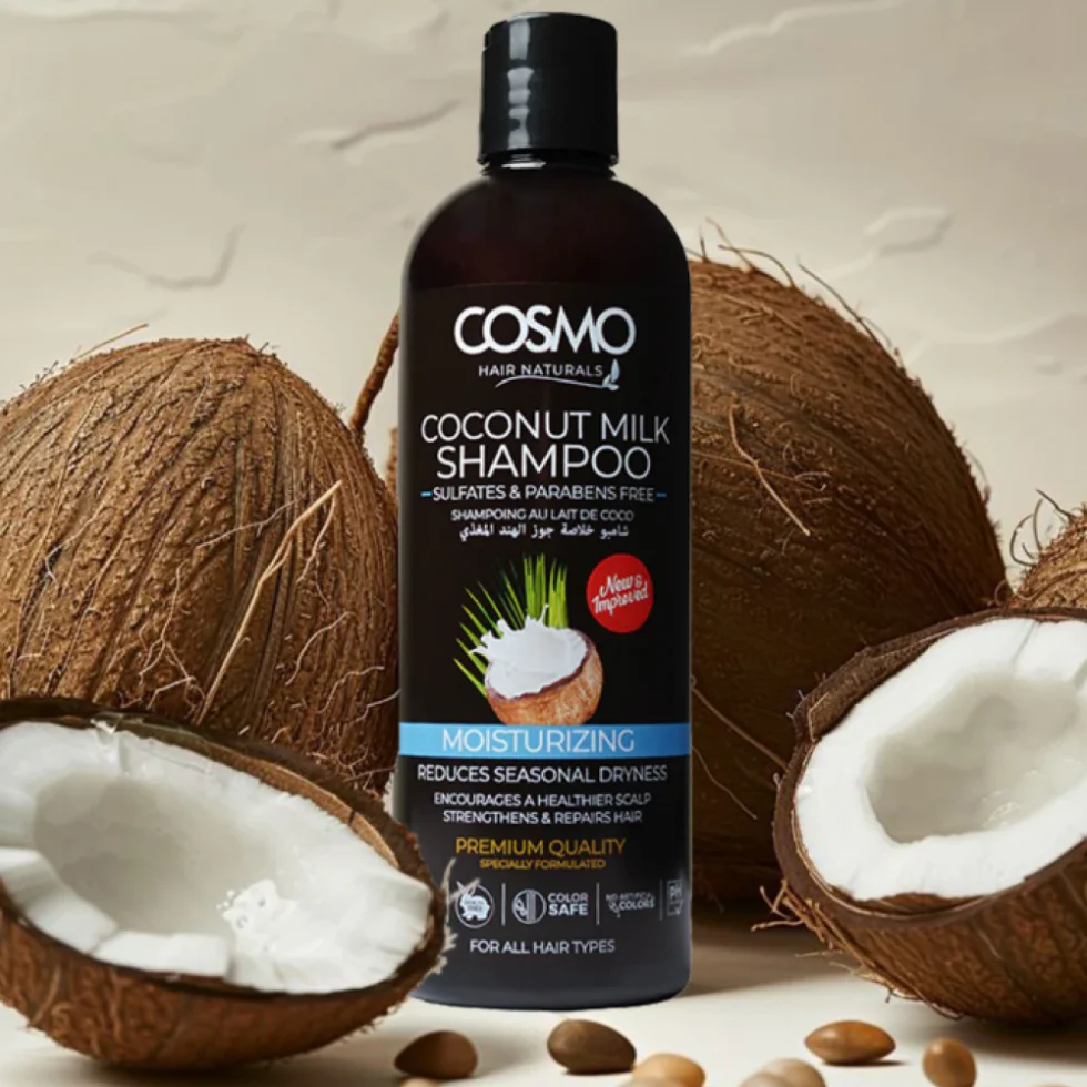 Cosmo Coconut Milk Shampoo 1000ml | Deep Hydration Sulfate-Free Cleanse - Image 2
