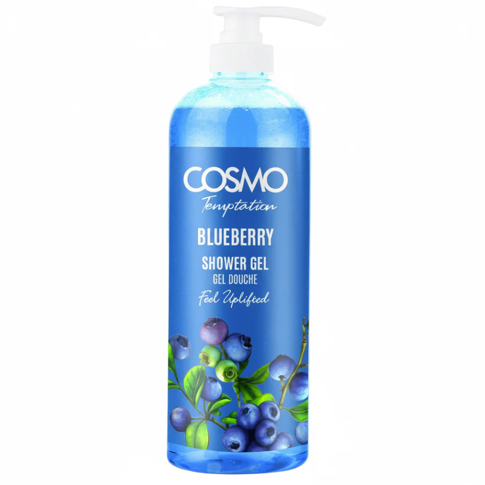 Cosmo Temptation Blueberry Shower Gel 1000ml | Hydrating & Refreshing Body Wash