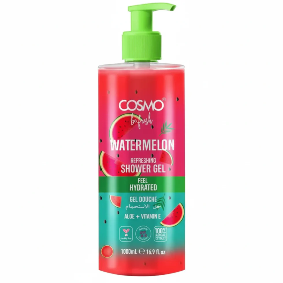 Cosmo Watermelon Shower Gel 1000ml | Aloe Vera & Vitamin E Refreshing Cleanse
