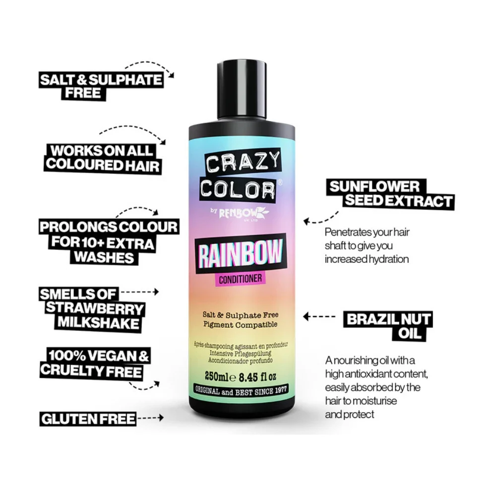 Crazy Color Rainbow Care Conditioner 250ml | Hydrating Color Care Conditioner - Image 2