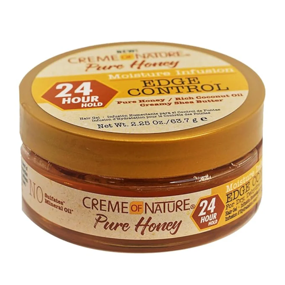 Creme Of Nature Pure Honey Edge Control 2.25oz | 24H Hold Sleek Edges