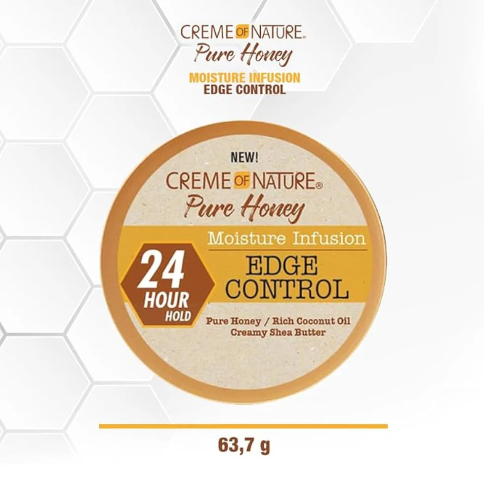 Creme Of Nature Pure Honey Edge Control 2.25oz | 24H Hold Sleek Edges - Image 2